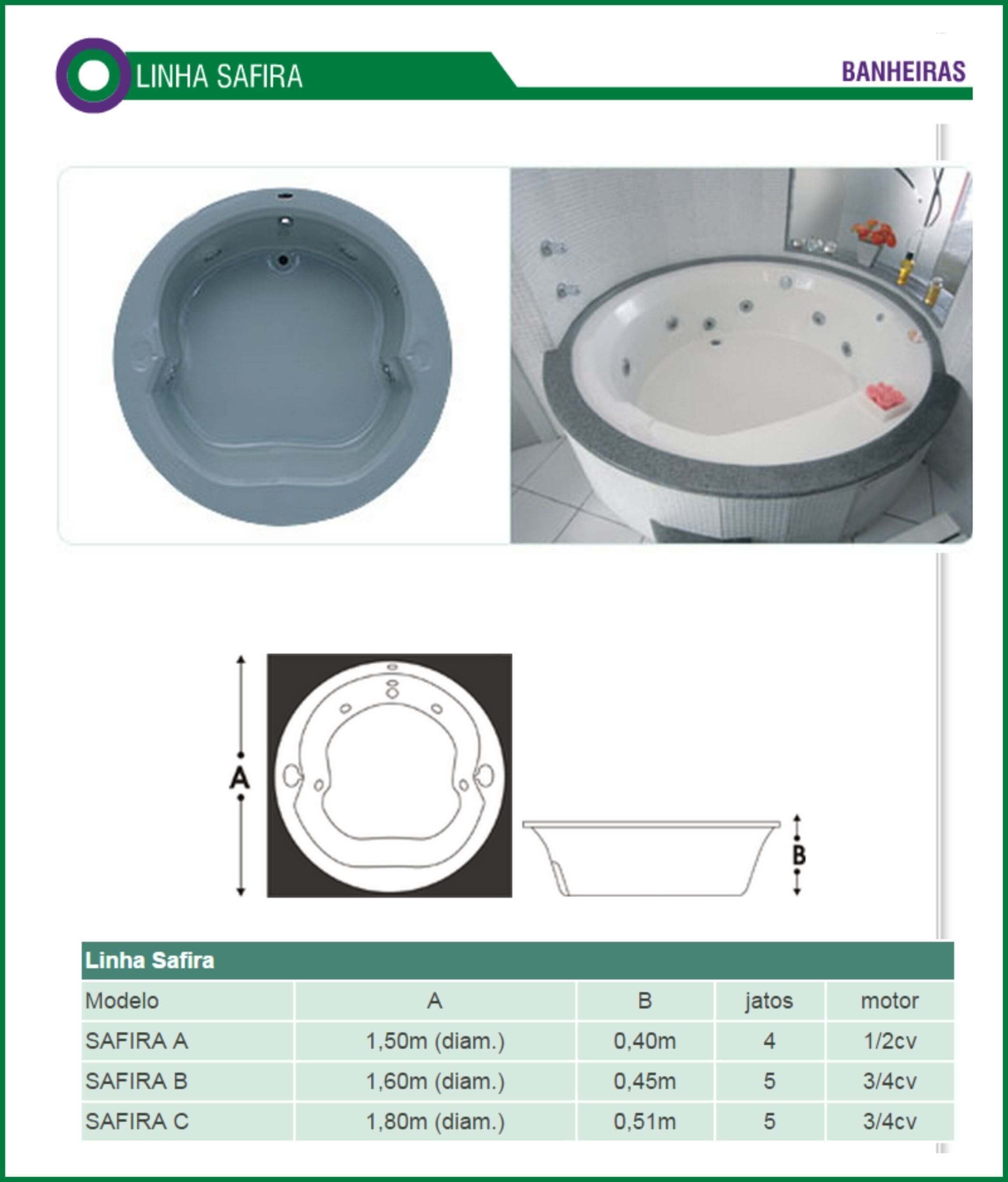 BANHEIRAS SAFIRA